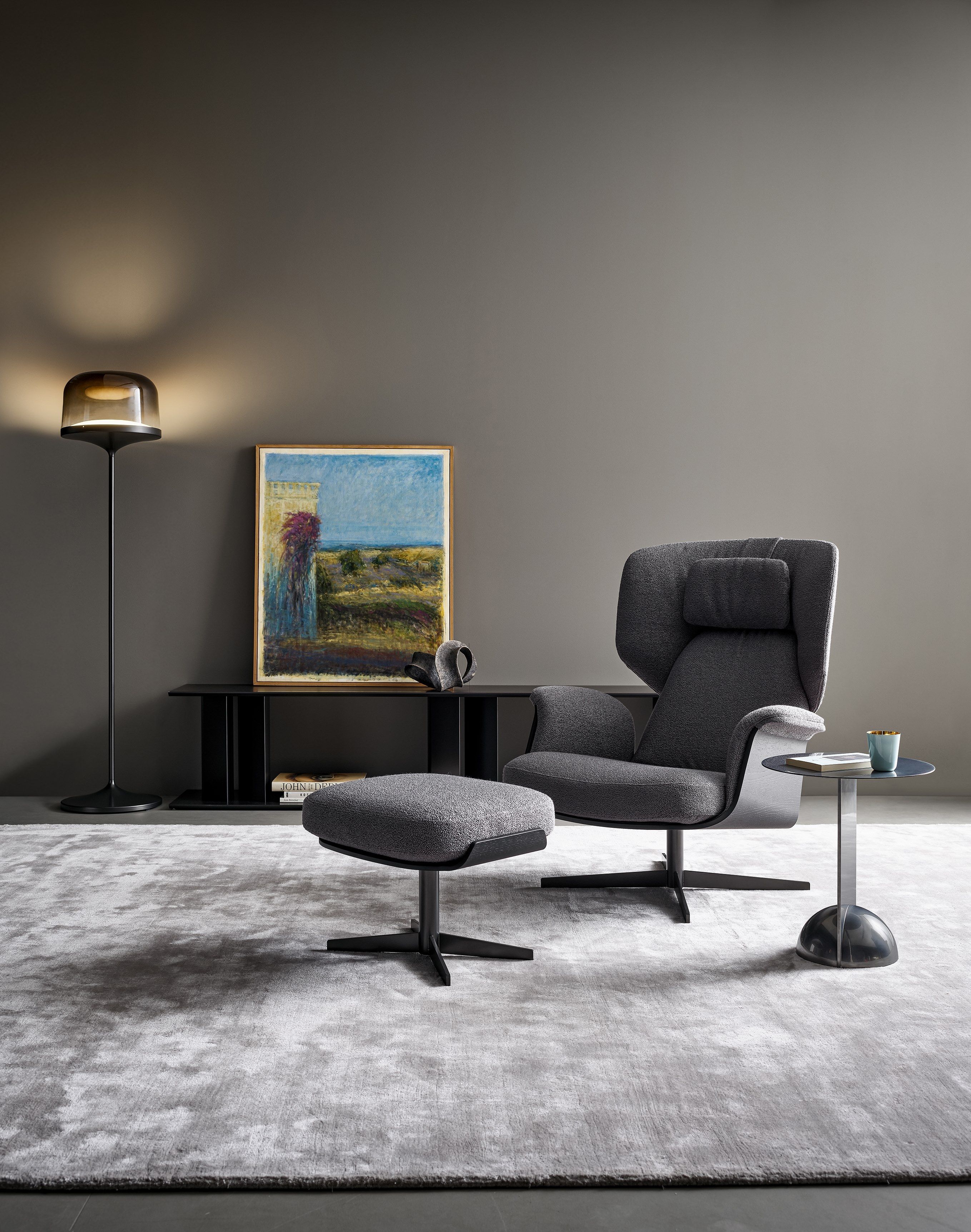 Тканевое вращающееся кресло с подставкой для ног BONALDO Olos ARCH-00073493 - Вид №3