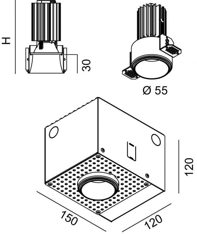 Lucifero's Круглый точечный светильник на потолок Nyx sun-id-1355923 - Вид №5