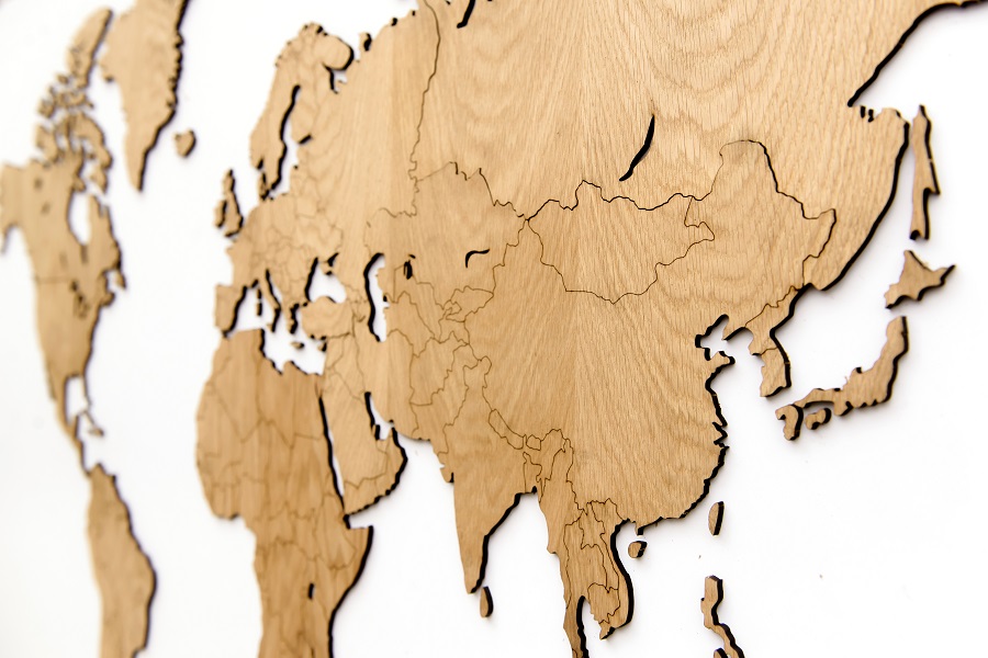 1801 Карта-пазл wall decoration exclusive, 130х78 см, европейский дуб Mimi  - Вид №4