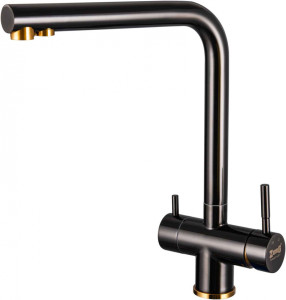 Смеситель ZorG Inox SZR-2020 BR/ GRAFIT для кухонной мойки, бронза/графит