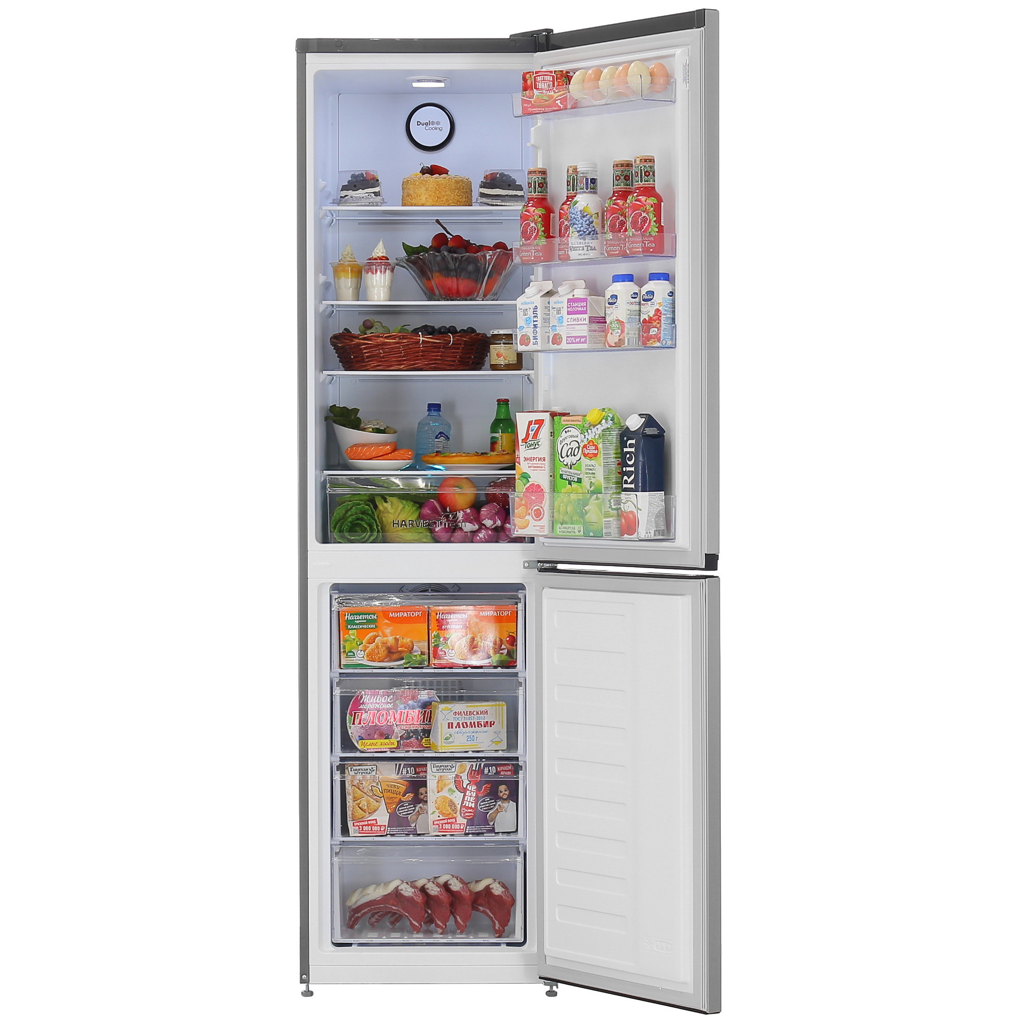 5449140 Холодильник с морозильником   Beko B3R0CNK332HX серый STDN-0111562 - Вид №5