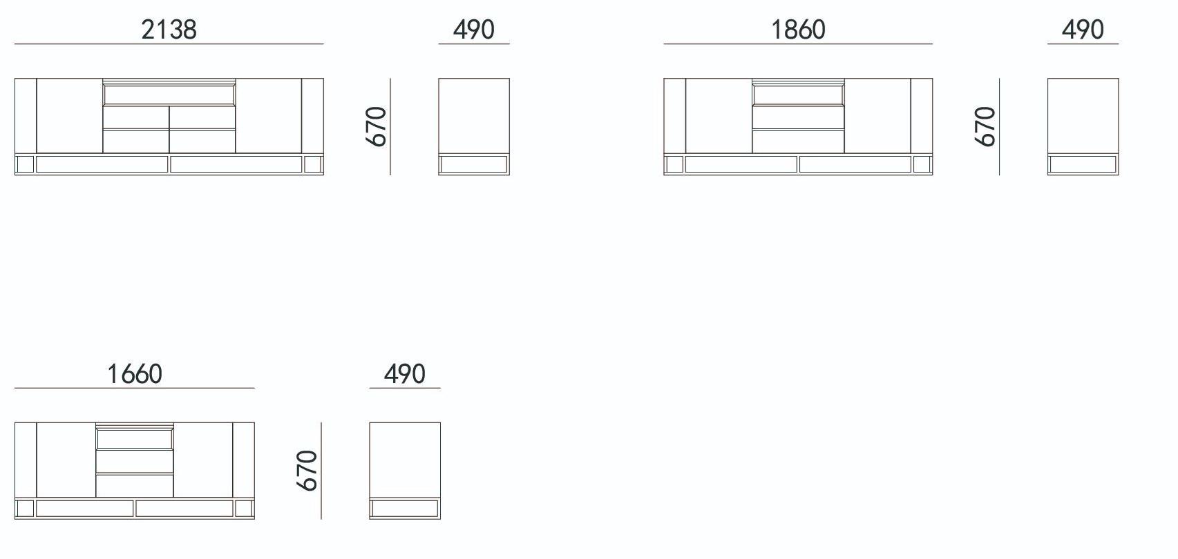 HC28 Cosmo Комод из фанерованной древесины с ящиками Largo 52c007 - Вид №2