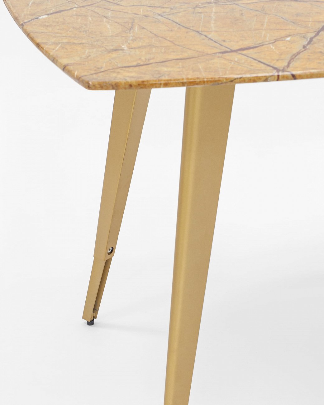 Стол обеденный квадратный со стеклянной столешницей, цвет охра с рисунком под мрамор 100х100 см "Рич STOOL GROUP  00-3958837 Желтый  - Вид №5