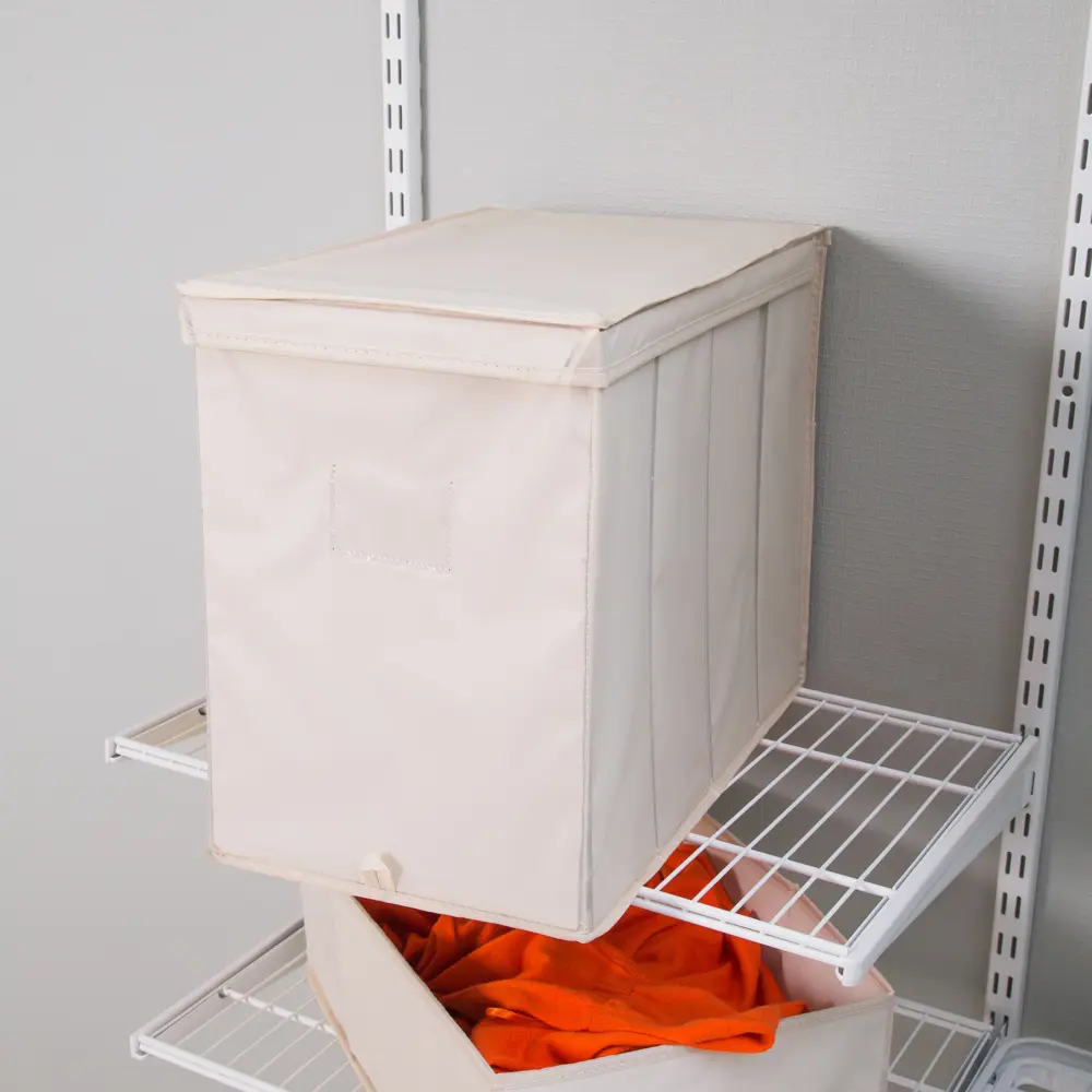 Короб Spaceo с крышкой 27х36x44 см нетканный материал цвет бежевый STLM-2074341 - Вид №3