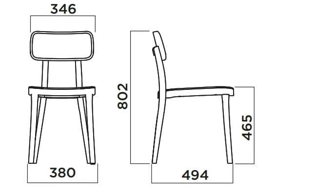 Стул из дерева и полипропилена Infiniti Porta Venezia ARCH-00033675 - Вид №3