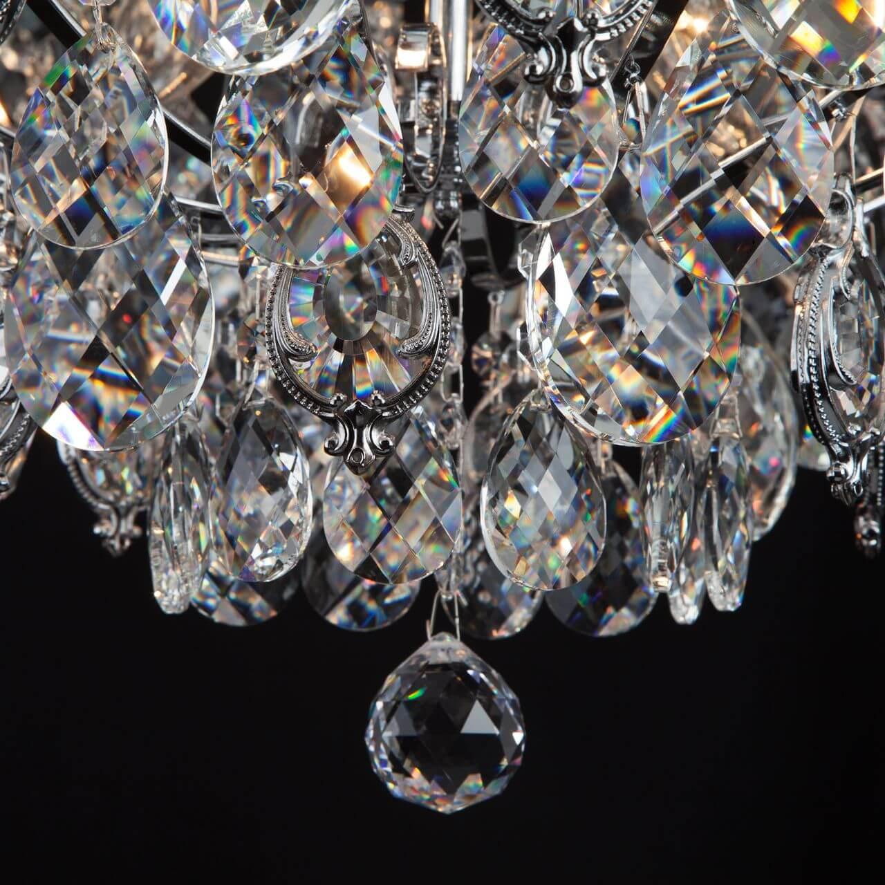Подвесная люстра Eurosvet Crystal 10080/12 хром/прозрачный хрусталь Strotskis EUROSVET ДИЗАЙНЕРСКИЕ, CRYSTAL 181815 Хром  - Вид №1