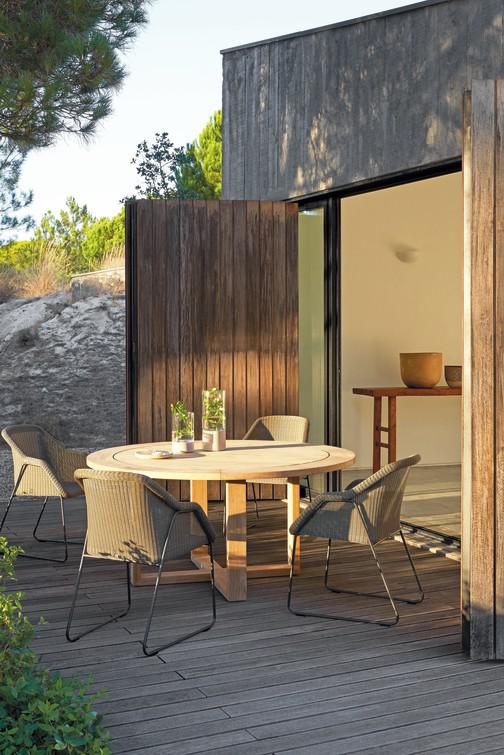 MNST1070 Обеденный стол из teakа 120см x 120см Manutti Siena - Вид №3