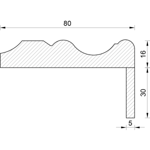 Наличник телескопический Волна 2500x80x16 мм белый эмаль (5 шт.) 89432560