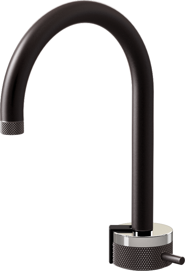 E-11502-R1PC-L2BK-GM Однорычажный прогрессивный смеситель для раковины - излив 16см GRAFF MOD+