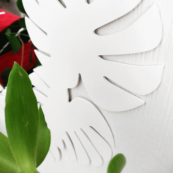 Зеркало круглое в белой раме Monstera BONESSI НАСТЕННЫЕ 141230 Белый  - Вид №1