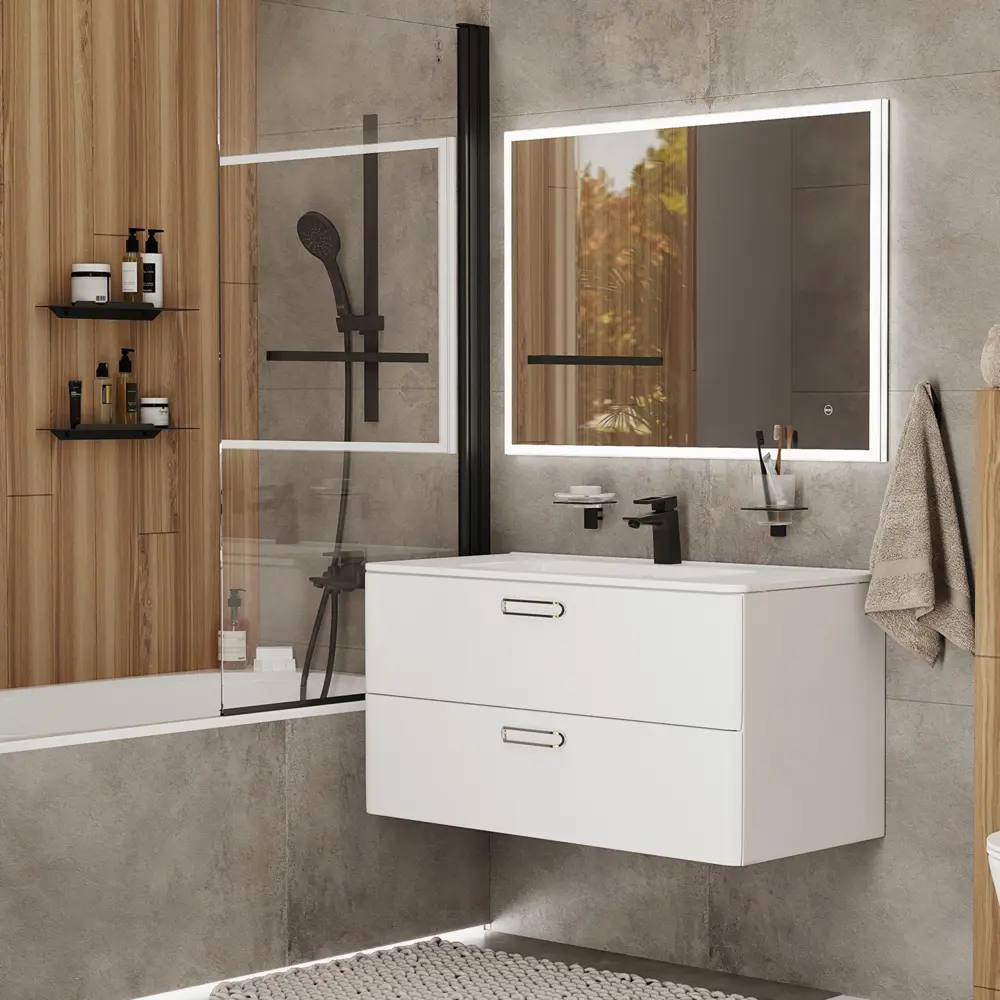 Смеситель для ванны Iddis Frame FRABL00i02WA однорычажный цвет черный STLM-2155981 - Вид №1