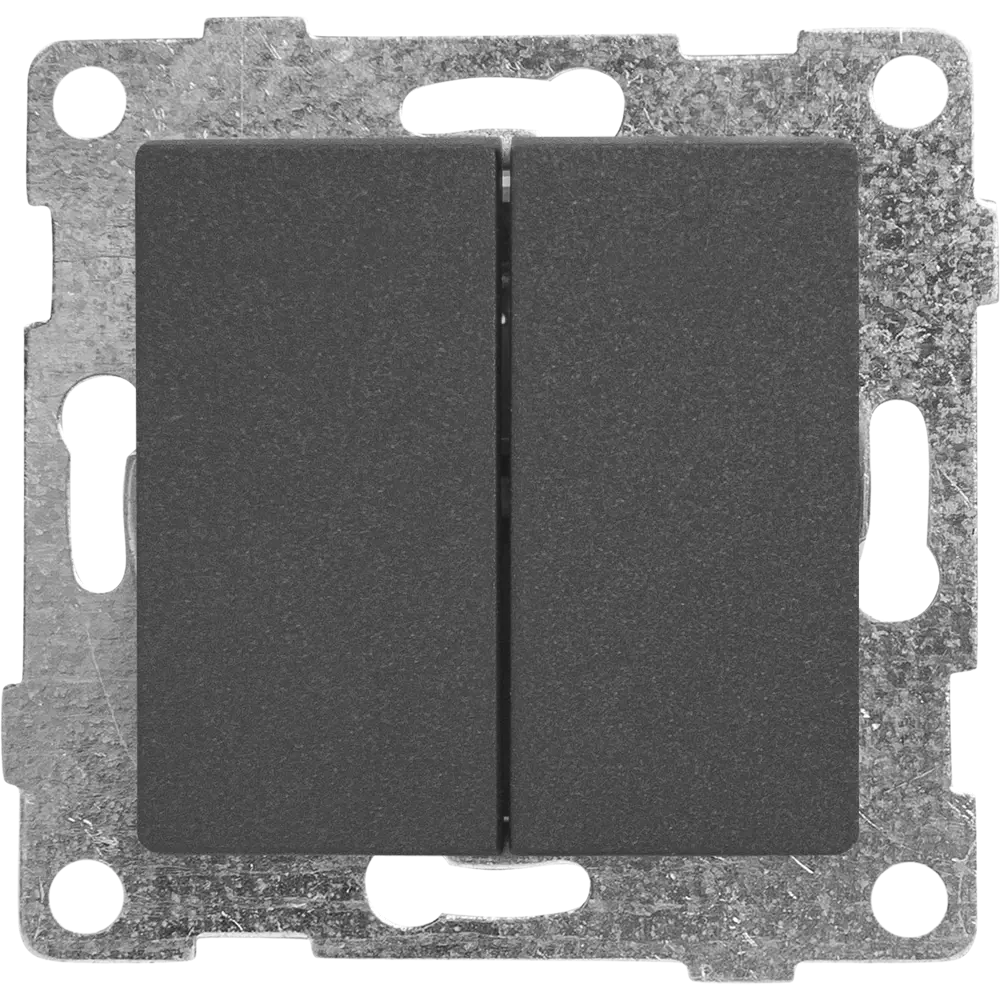 Выключатель GUSI Electric Classic — две клавиши, графитовый оттенок 83864242 Ugra STLM-0045173 - Вид №1