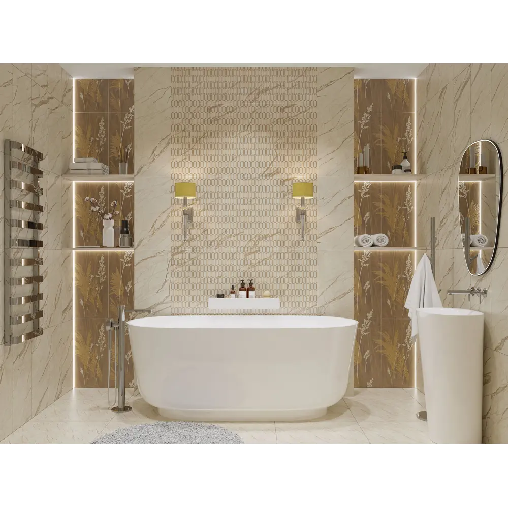 Керамогранит Azori Forest Naturale 60x60 см 1.44 м² матовый цвет бежевый мрамор STLM-2089014 - Вид №2