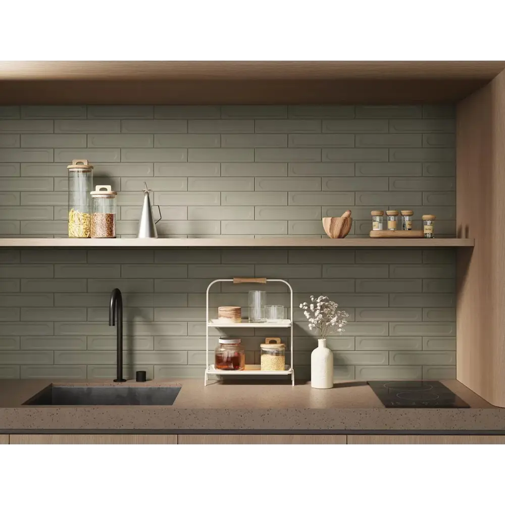 Настенная плитка Kerama Marazzi Медина 2 6x28.5 см 0.82 м2 матовая цвет зеленый STLM-2084374 - Вид №3