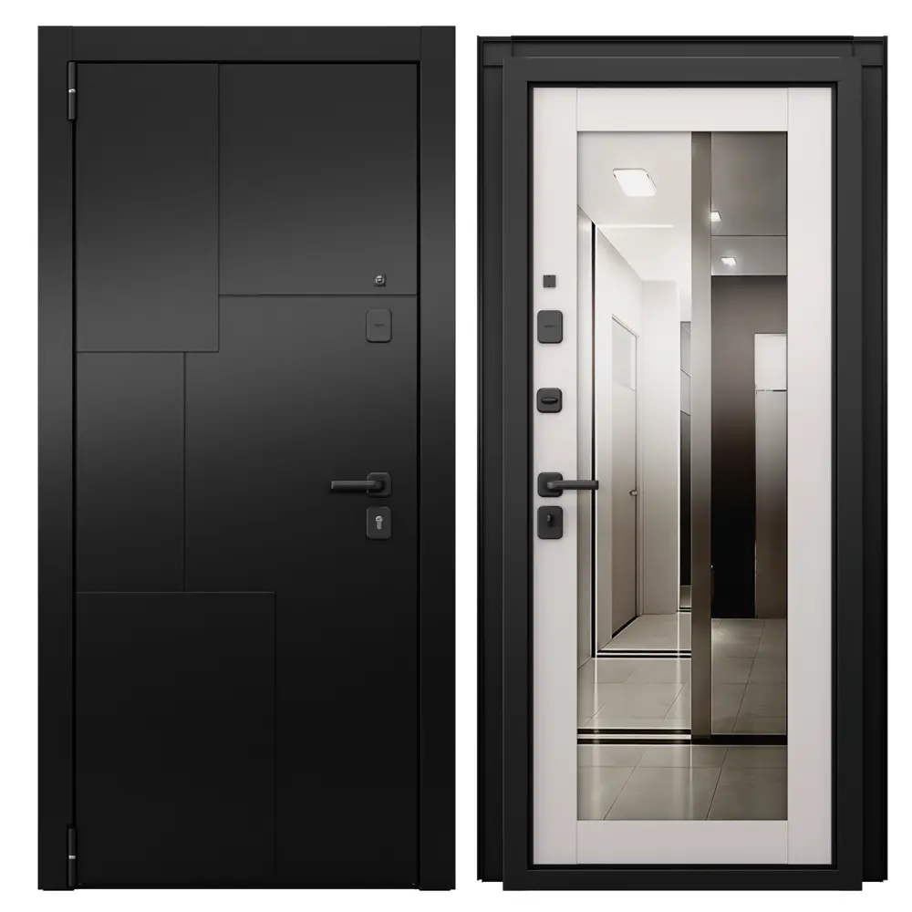 Дверь входная металлическая Волюм Скай 95x205 см левая шелк белый с зеркалом TOREX STLM-2043897