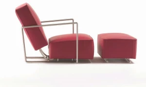 Flexform Мягкое кожаное кресло с подлокотниками A.b.c