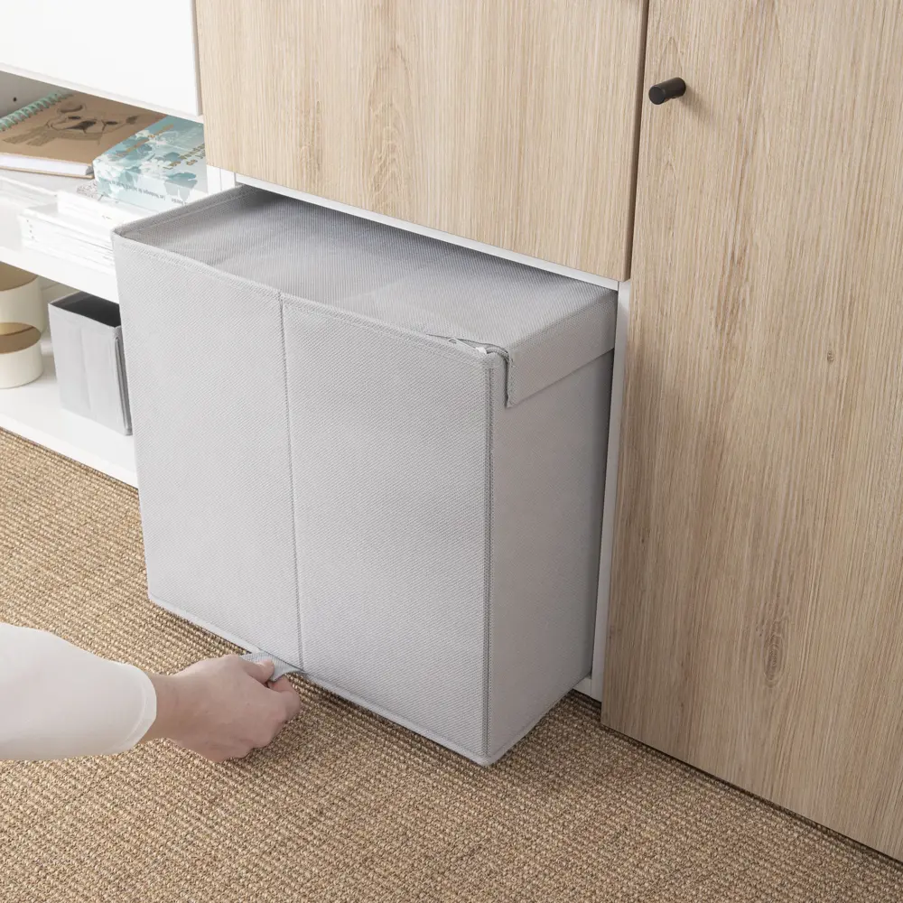 Короб с крышкой Spaceo Granit 3, 560x330x360 мм, 66 л, нетканый, цвет серый Home STLM-2066525 - Вид №4