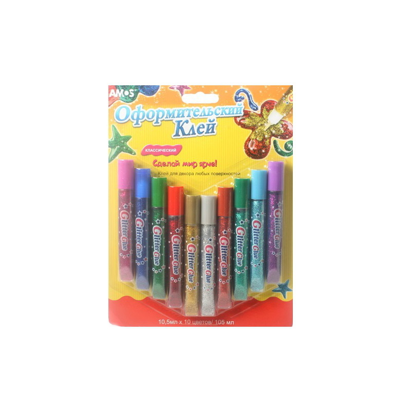 20638 Клей оформительский "Классический" 10 цв. AMOS 
