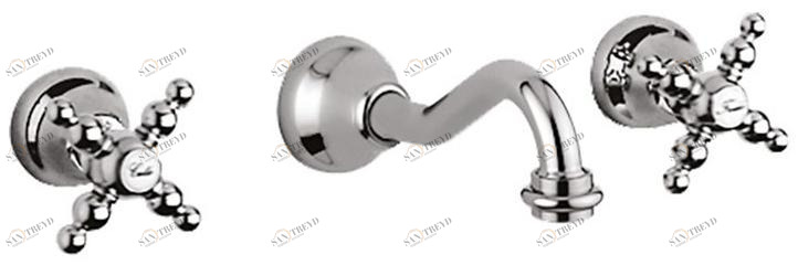 Rubinetteria Giulini Смеситель для умывальника настенный на 3 отверстия Parigi 7323