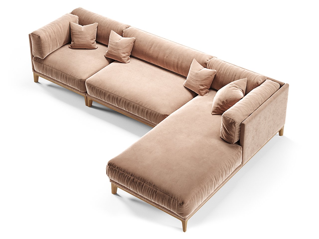 Диван Case угловой коралловый THE IDEA ДИЗАЙНЕРСКИЕ 210546 Розовый  - Вид №2