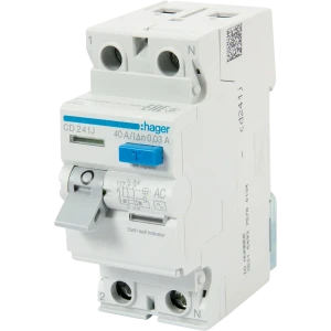 УЗО Hager CD241J 1P N 40 А 30 мА 6 кА AC 12868499 STLM-2065639