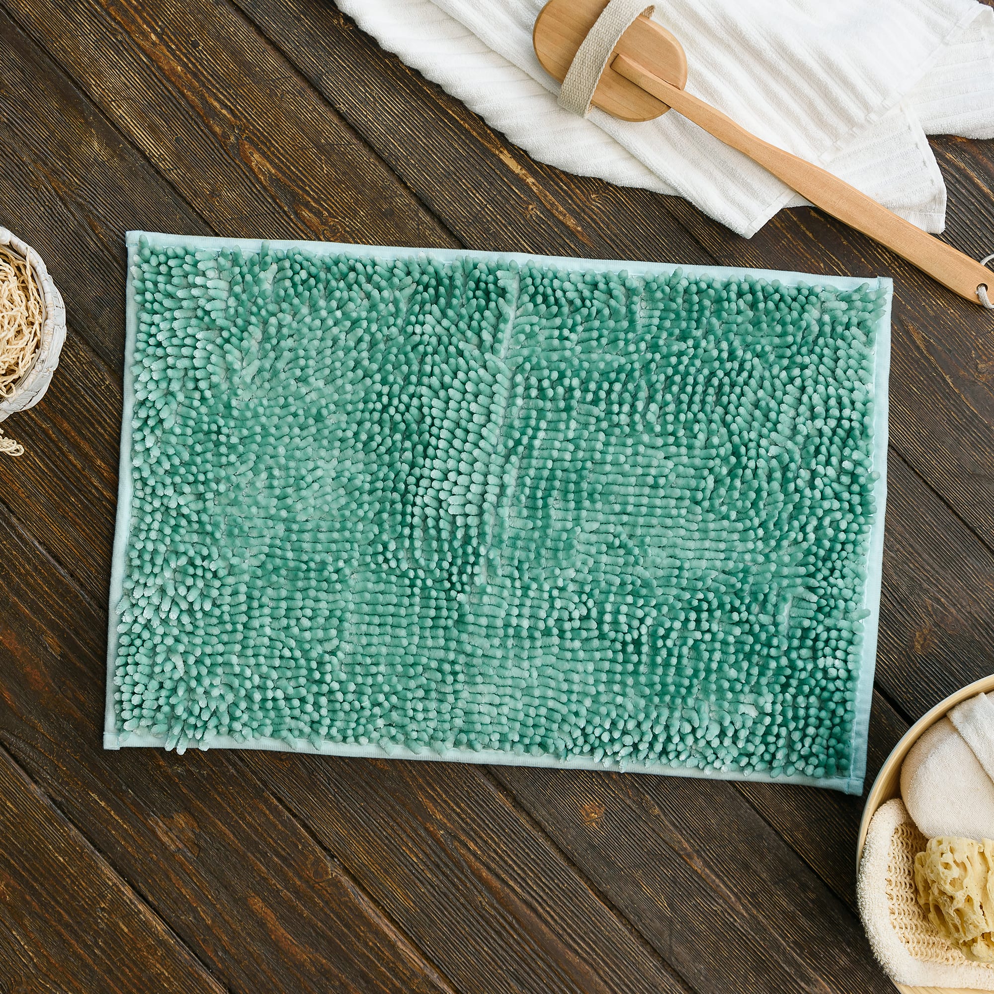 88109923 Коврик для ванной комнаты 40x60 см цвет зеленый Lama Santreyd - Вид №3