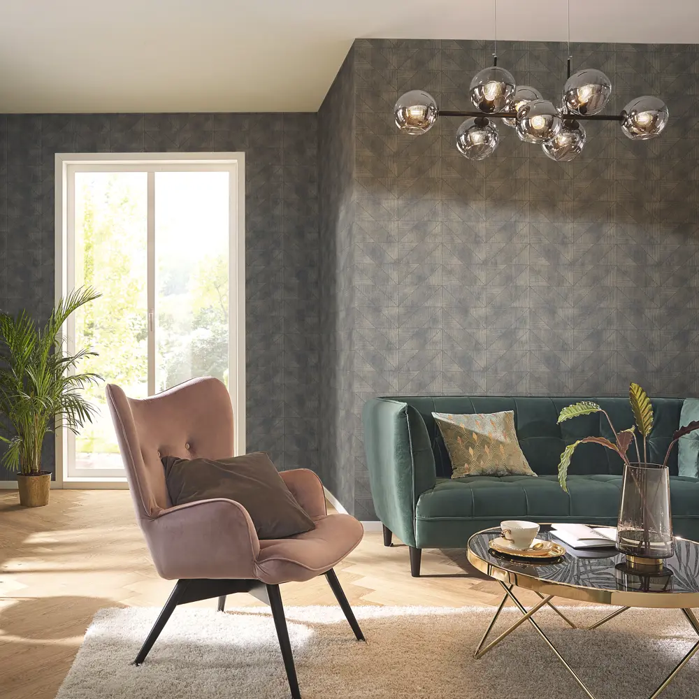 Обои флизелиновые Rasch Tendencia графитовые 1.06 м 975246 STLM-2195281 - Вид №3