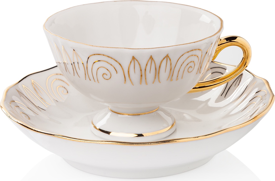 10617383 Мануфактуры Гарднеръ в Вербилках Чашка с блюдцем 100 № 5 "Сувенирная" Фарфор, Керамика 