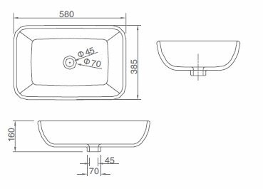 CL3155 Раковина накладаная SSWW CL  - Вид №3