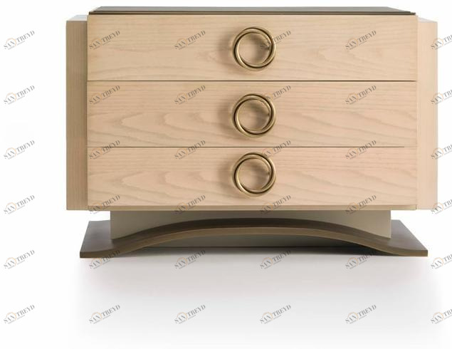 HUGUES CHEVALIER Прикроватная тумбочка из дуба с ящиками Haussmann sun-id-1424502