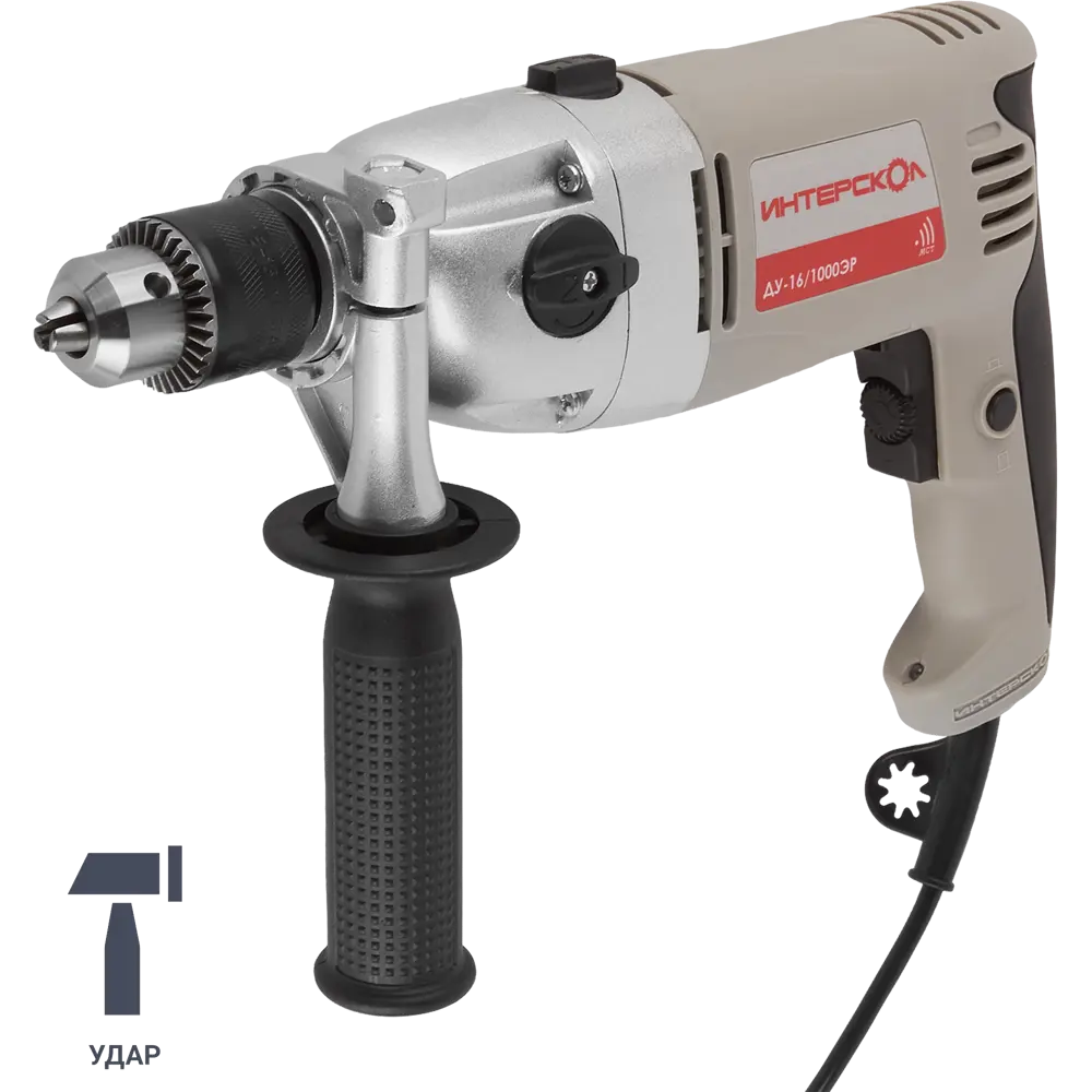 Ударная дрель Интерскол ДУ-16/1000ЭР с регулировкой оборотов 11751707 STLM-0001475