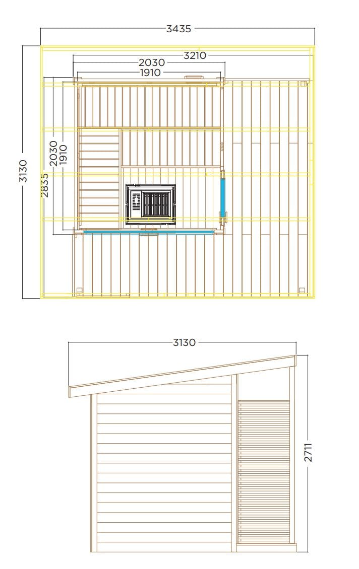 Пихта открытый сауна Kinedo NORDICA ARCH-00069806 - Вид №12
