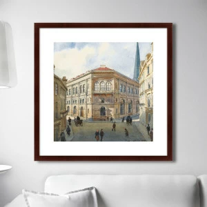 Картина в раме 78,5х78,5 см View of the riga stock exchange, 1880г. КАРТИНЫ В КВАРТИРУ  264149 Голубой;серый;разноцветный