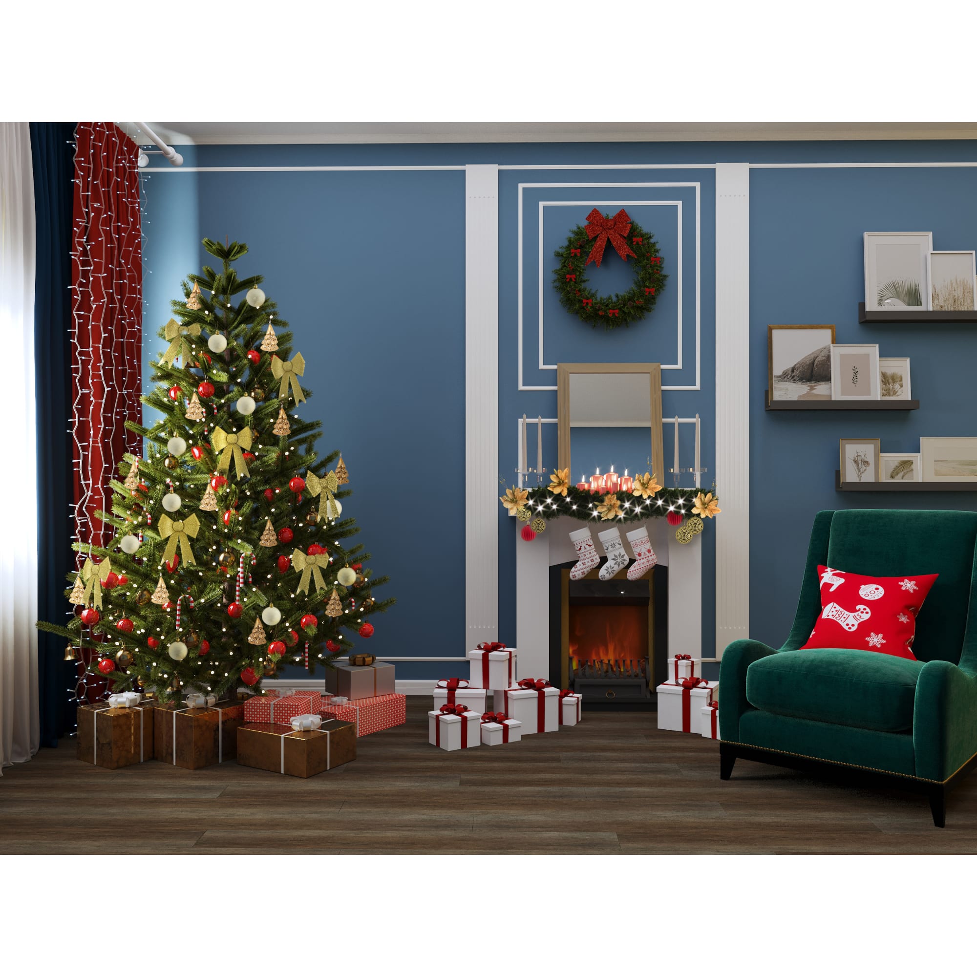 82018453 Свеча-столбик, 6х15 см, цвет красный Santreyd  - Вид №2