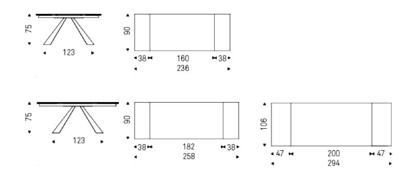 Прямоугольный выдвижной стол из стали и хрусталя Cattelan italia ELIOT CRYSTALART DRIVE ARCH-00134729 - Вид №2