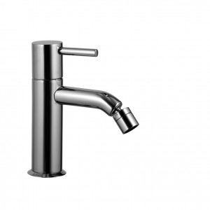 E808WF  Смеситель для биде на 1 отверстиевылет 12,5 см ручка ограничитель потока воды до 5 л/мин при 3 бар видимый аэратор подводка без донного клапана Fantini Rubinetti NOSTROMO НЕРЖАВЕЮЩАЯ СТАЛЬ