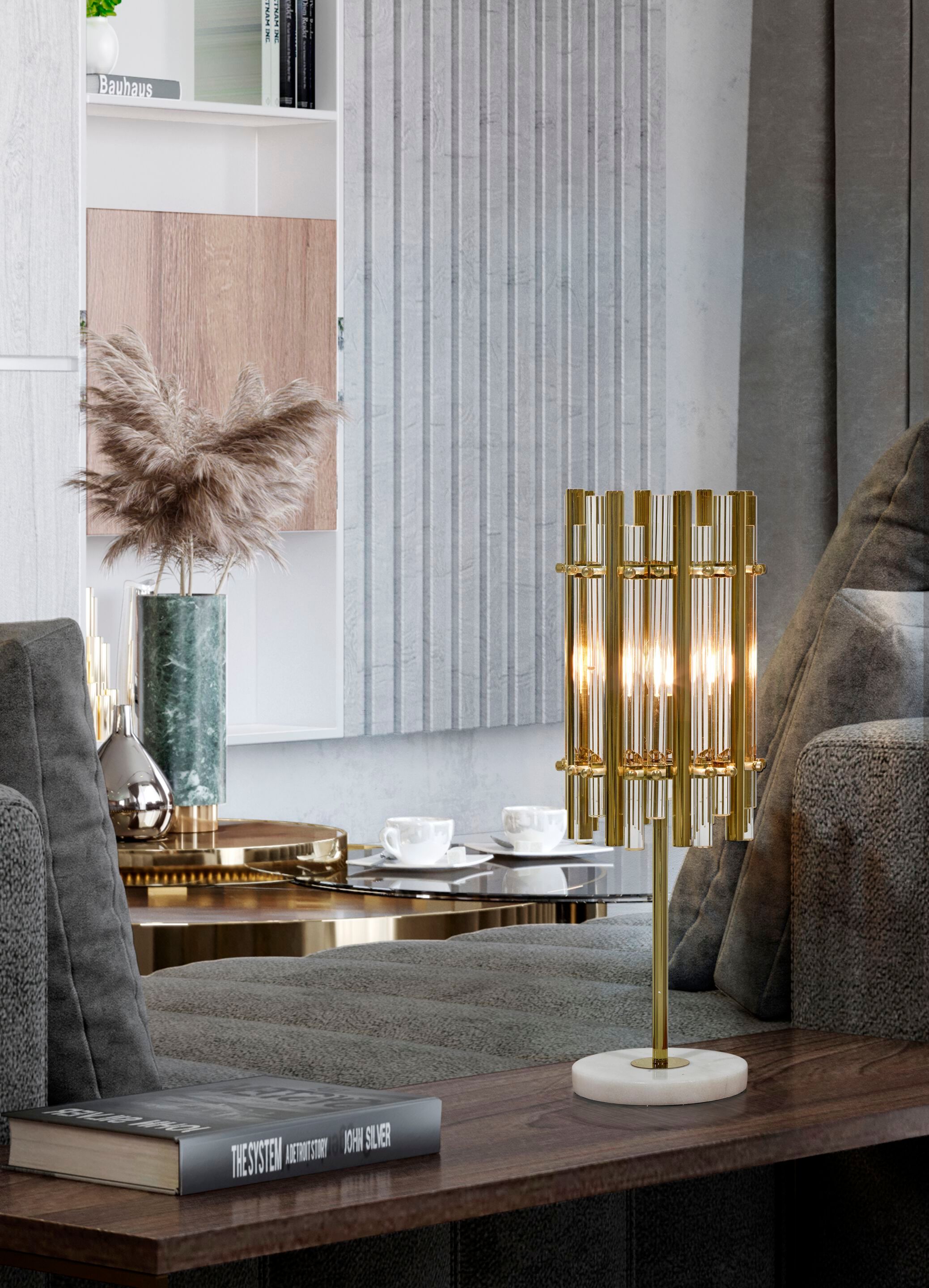 Настольная лампа из нержавеющей стали и стекла K-Lighting Chloe ARCH-00037787 - Вид №2