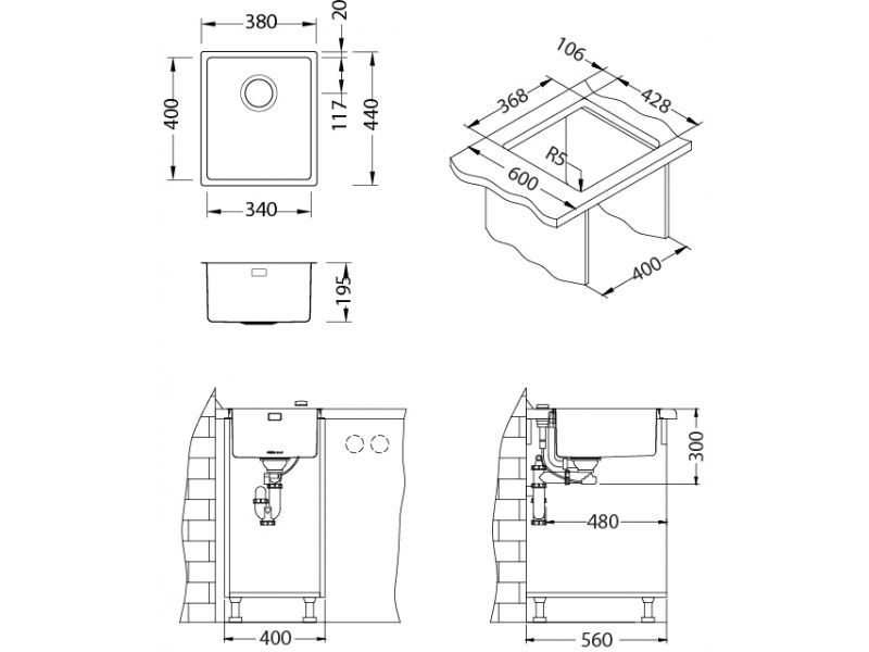 Мойка Alveus KOMBINO 20 F/S 1118878 - Вид №5