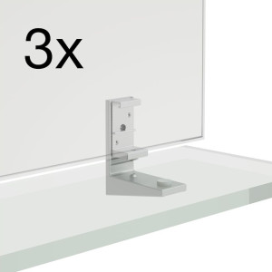 H4907189004501 Монтажный комплект для установки стеклянных полочек на зеркала Frame 25, 3 шт, Алюминий LAUFEN PRO