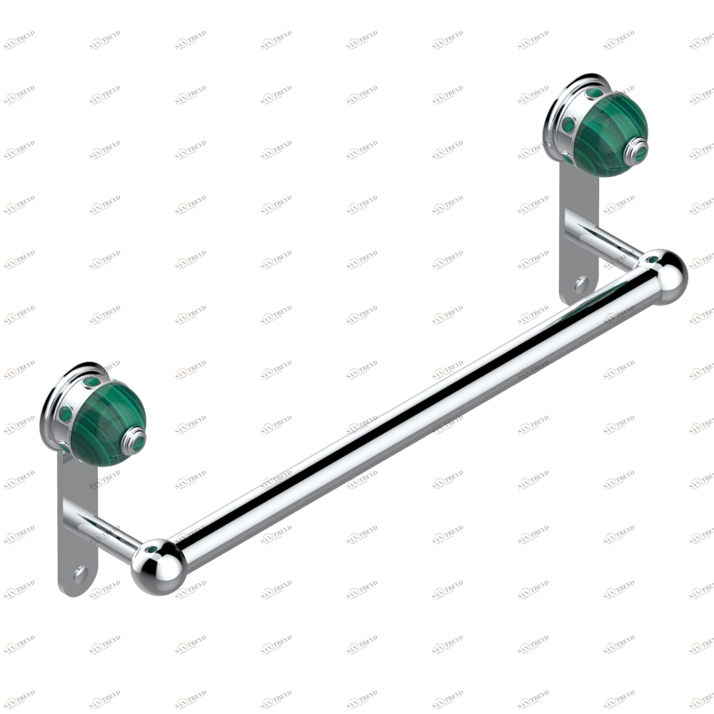 A1V-526/45 Держатель для полотенец в виде 1 перекладины Ø25 мм, длина 450 мм Thg-paris Sully с малахитом Хром A1V-526/45 CAT.A