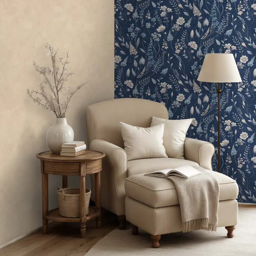 Обои флизелиновые Euro Decor Meadow синие 1.06 м ED7326-20 89441564 STLM-2043852 - Вид №5