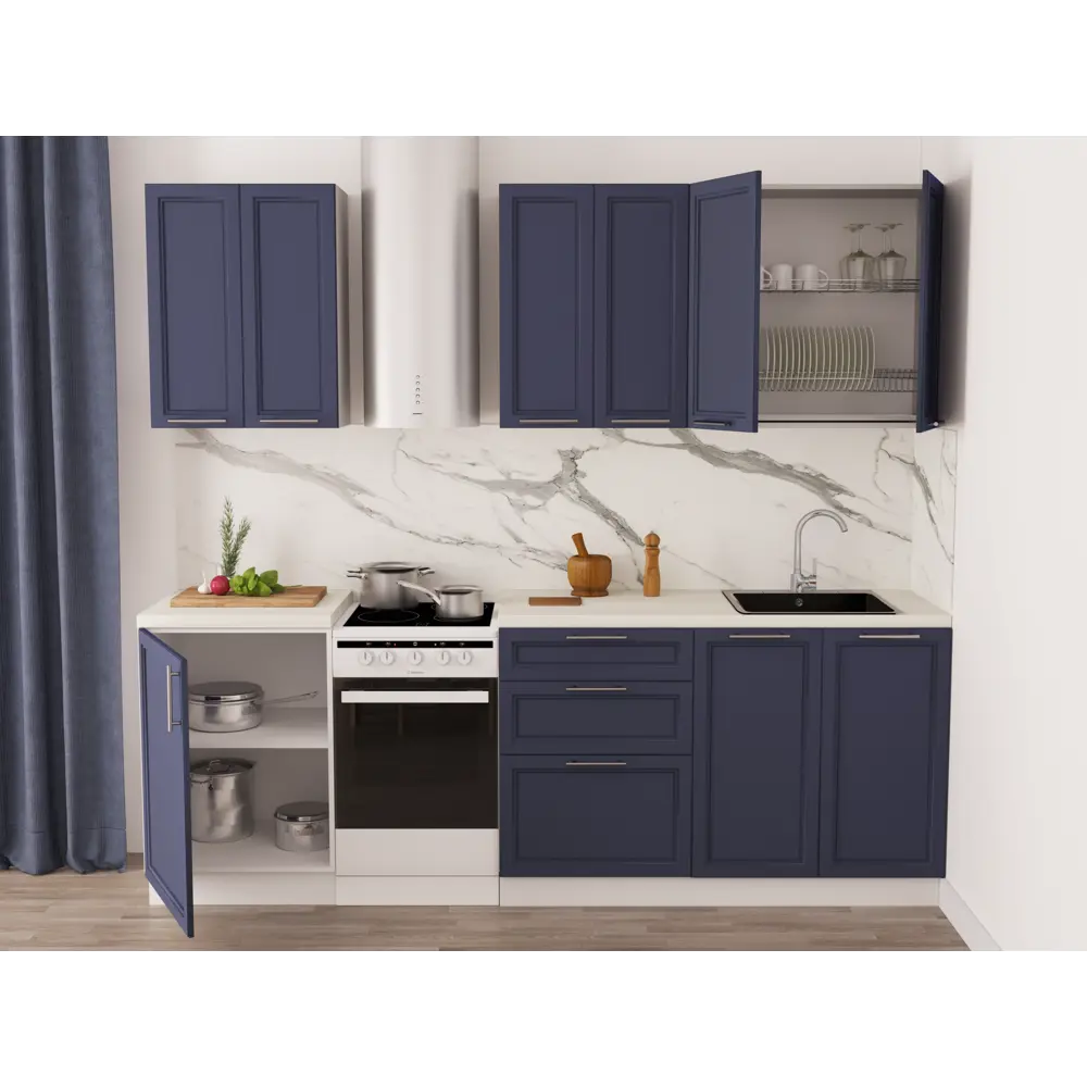 Фасад для кухонного шкафа Реш 59.7x38.1 см Delinia ID МДФ цвет синий STLM-2149992 - Вид №7