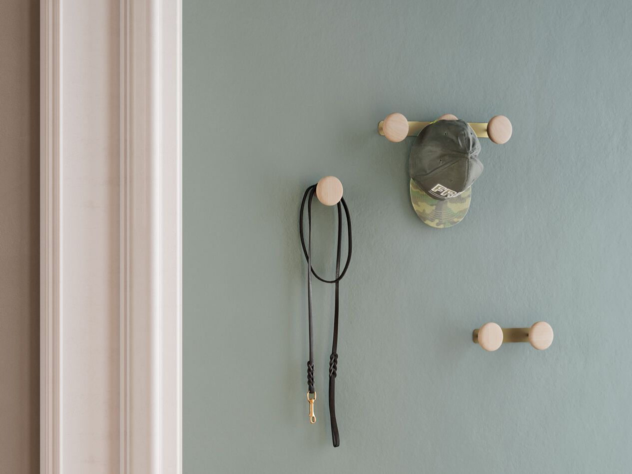 Стальная и деревянная настенная вешалка Manade Lotus, Piléa, Roseau ARCH-00131925 - Вид №1