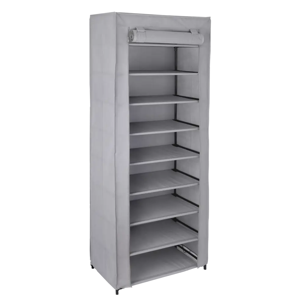 Стеллаж для обуви Spaceo 160x60x35 см 9 полок металл/нетканый материал цвет гранит STLM-2153689