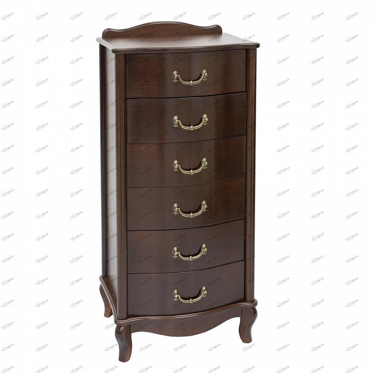 Комод с 6 ящиками высокий деревянный, орех "Джульетта" IMPEX  00-3885589 Коричневый;орех 