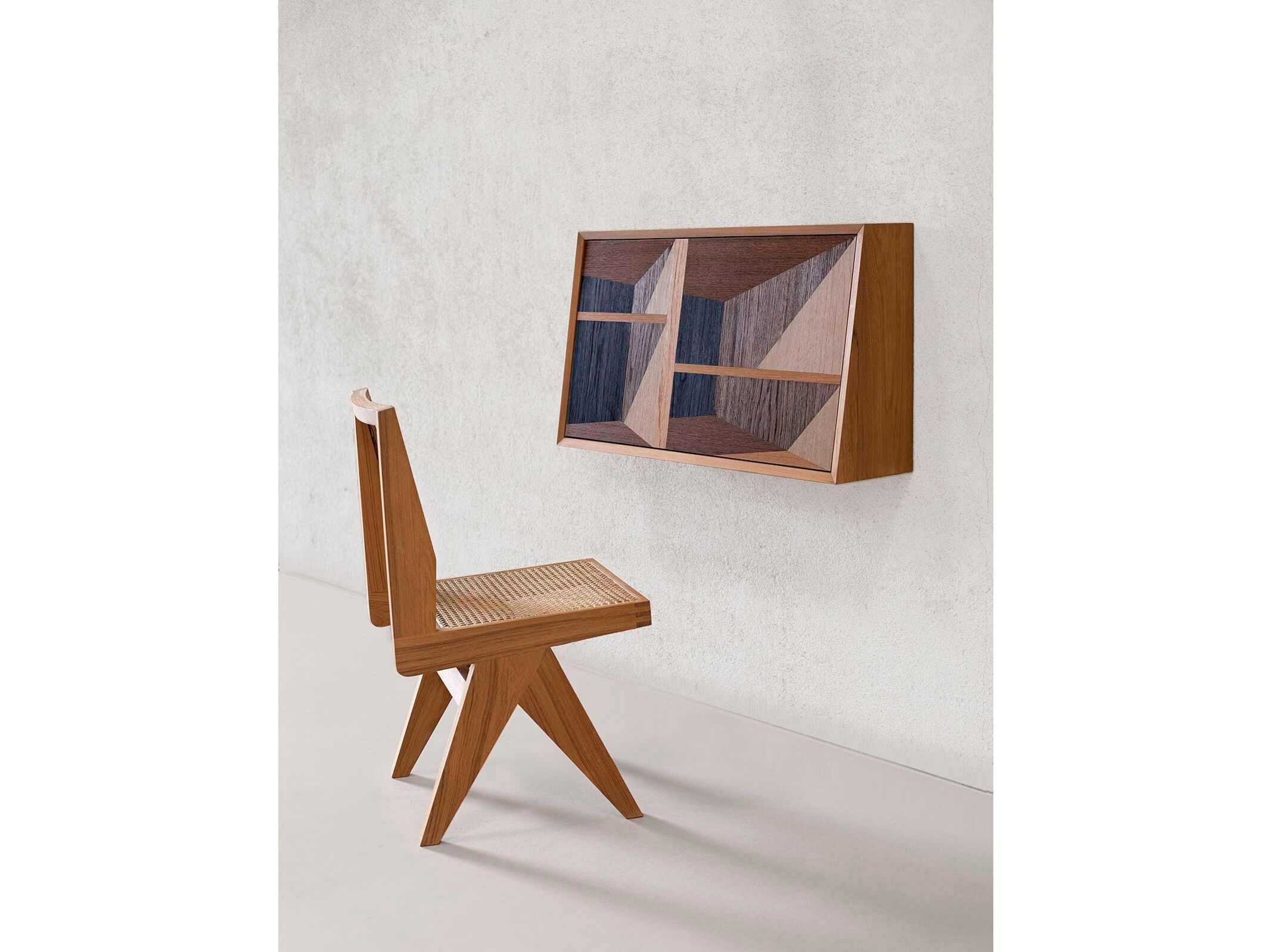 Подвесной письменный стол из тикового дерева с откидными дверцами Phantom Hands X + L ARCH-00003282 - Вид №1