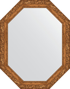 BY 7148 Зеркало в багетной раме - виньетка бронзовая 85 mm EVOFORM Octagon