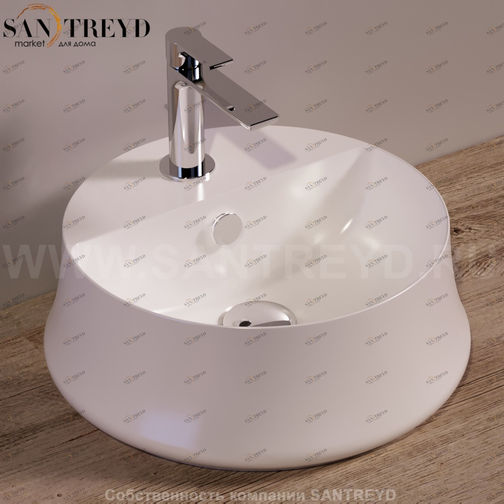 SH03BIANCO Накладная раковина на столешницу  круглая Simas Sharp