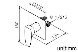 JUSTIME Смеситель для душа встраиваемый Pan ii 6779-xf-80cp - Вид №2