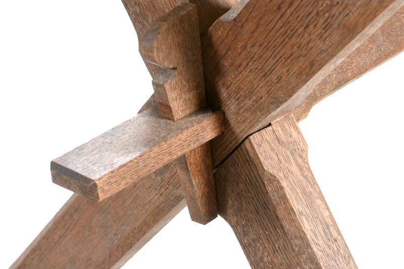 SOR27397 Oak Trestle основной консольный стол ijlbrown  - Вид №5